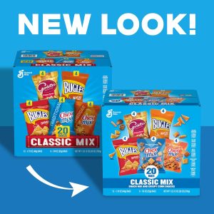 Classic Mix Snack Variety Pack. Bugles Original and Nacho Cheese. Gardetto’s Original Recipe. Chex Mix Traditional and Cheddar. 20 Ct. 28 oz