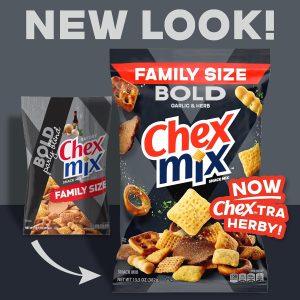Chex Mix Bold Garlic and Herb Snack Mix. Family Size. Snacks. 13.5 oz