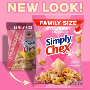 Simply Chex Strawberry Cr??me Flavored Snack Mix. Family Size. 13.5 oz