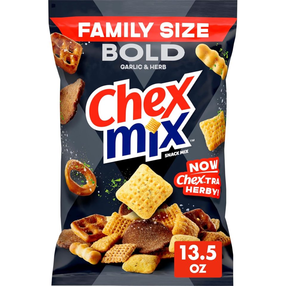 Chex Mix Bold Garlic and Herb Snack Mix. Family Size. Snacks. 13.5 oz