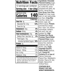 Chex Mix Peanut Butter Chocolate Flavored Treat Bar. Value Pack. 12 Bars. 13.56 oz