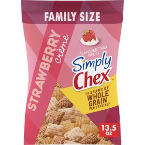 Simply Chex Strawberry Cr??me Flavored Snack Mix. Family Size. 13.5 oz