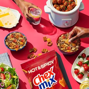 Chex Mix Hot and Spicy Savory Snack Mix. Family Size. Snack Bag. 13.5 oz