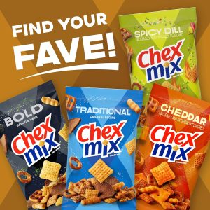 Chex Mix Cheddar Snack Mix. Indulgent Snack Bag. 8 oz