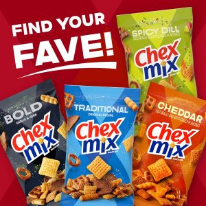 Chex Mix Hot and Spicy Savory Snack Mix. Family Size. Snack Bag. 13.5 oz
