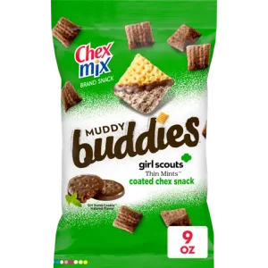 Chex Mix Girl Scout Thin Mint Muddy Buddies. 9 OZ