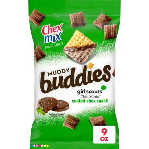 Chex Mix Girl Scout Thin Mint Muddy Buddies. 9 OZ