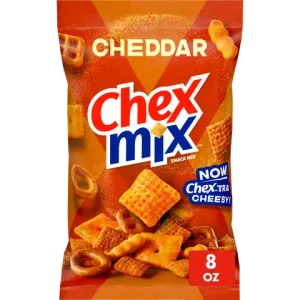 Chex Mix Cheddar Snack Mix. Indulgent Snack Bag. 8 oz